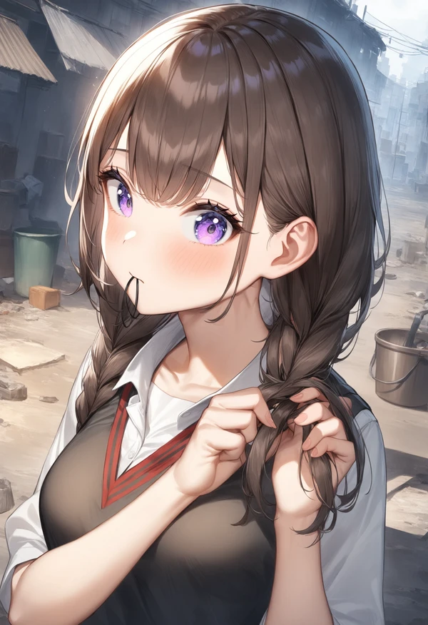 tying hair / adjusting hair  dff