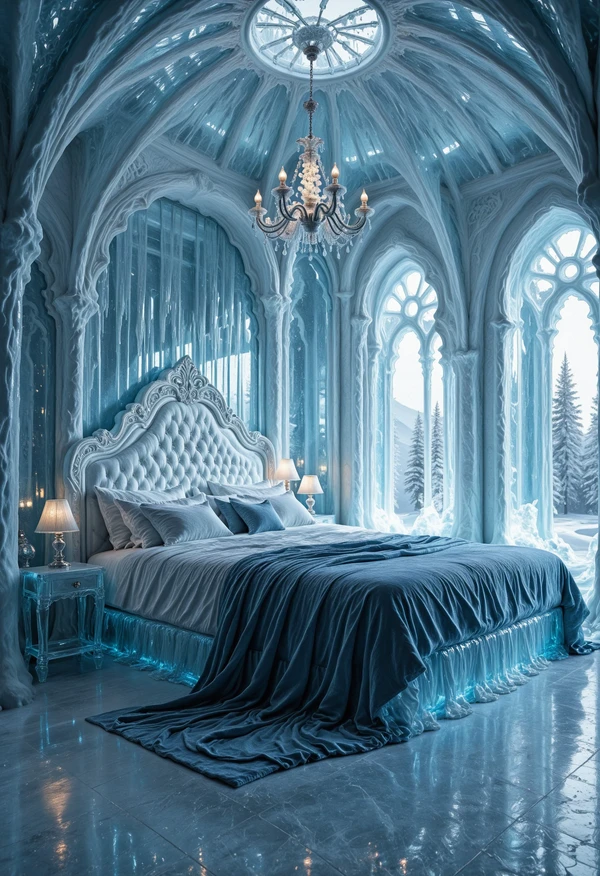 Ice Palace Bedroom Background  1.0